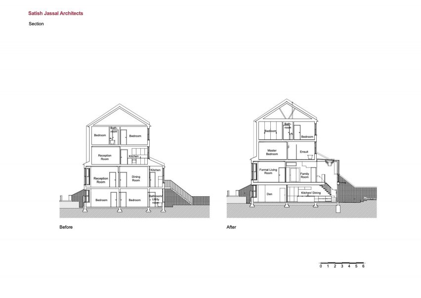 Section of Haringey Glazed Extension by Satish Jassal Architects