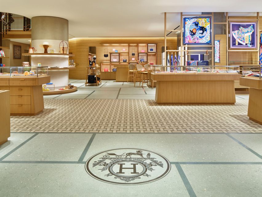 The interiors of Hermès Omotesando
