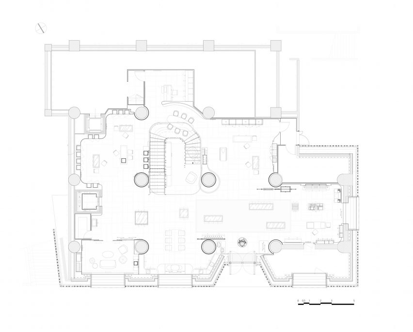 Ground floor plan of Hermès Omotesando by RDAI