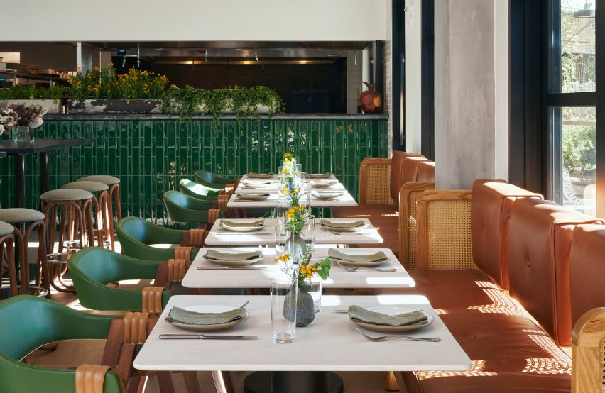 More green details in Hotel Magdalena's restaurant