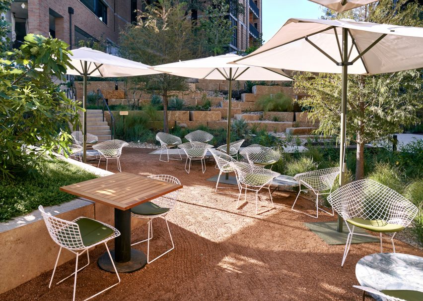 The restaurant's outdoors seating area