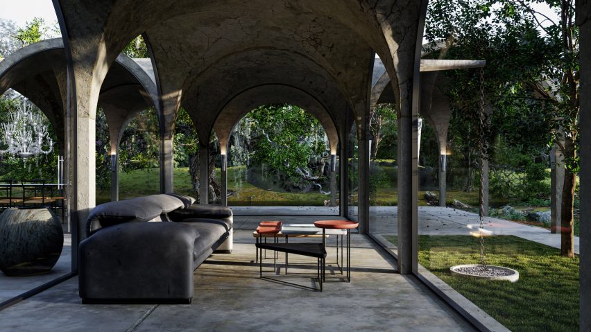A living space overlooking the river