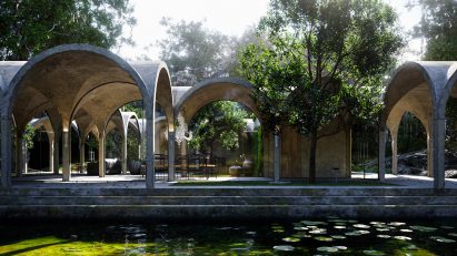 Virtual house by Marc Thorpe with vaulted arches