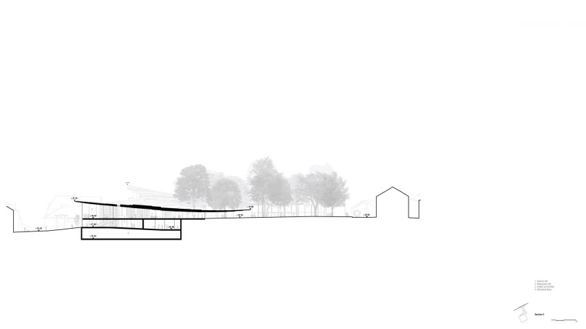 Section of Ibsen Library by Kengo Kuma and Associates