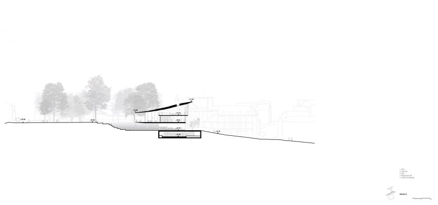 Section of Ibsen Library by Kengo Kuma and Associates