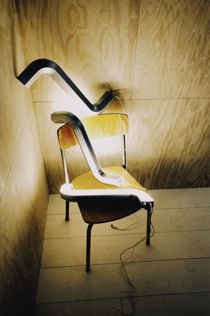 Three Allen key lights by Gelchop on a chair