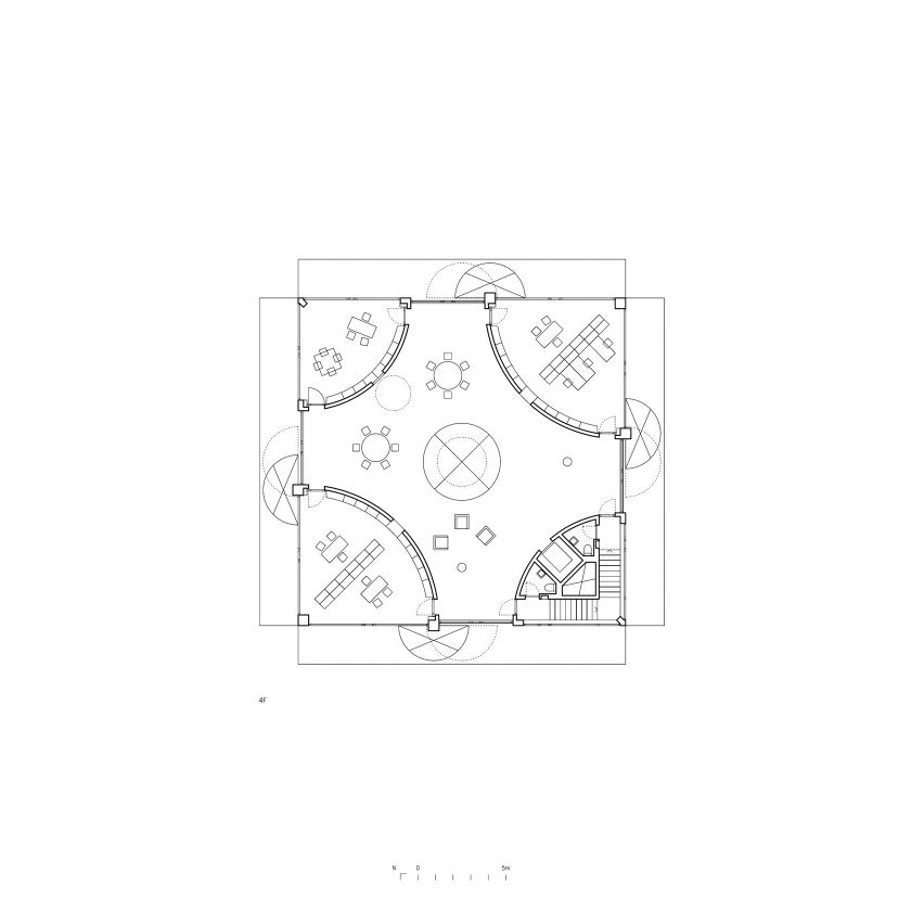 Third floor plan of INES innovation centre by Pezo von Ellrichshausen