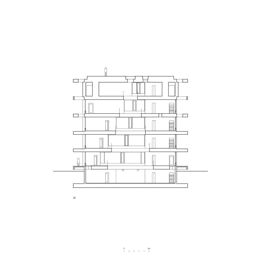 Cross section of INES innovation centre by Pezo von Ellrichshausen