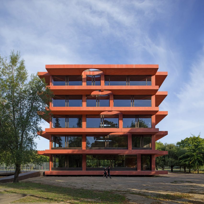 Facade of INES innovation centre by Pezo von Ellrichshausen