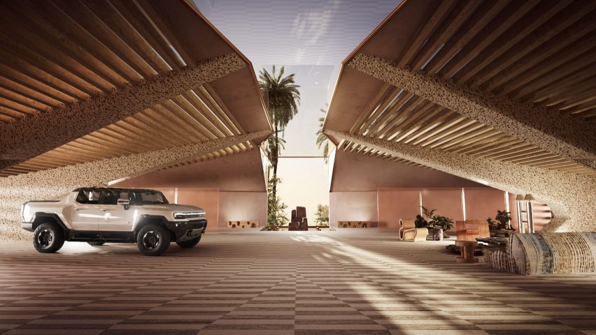 Virtual garage designed for LeBron James's electric Hummer
