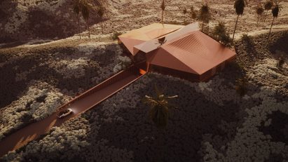 Bronze virtual garage in the desert