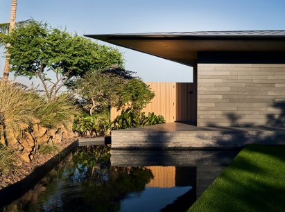 Reflective pool of house in Hawaii
