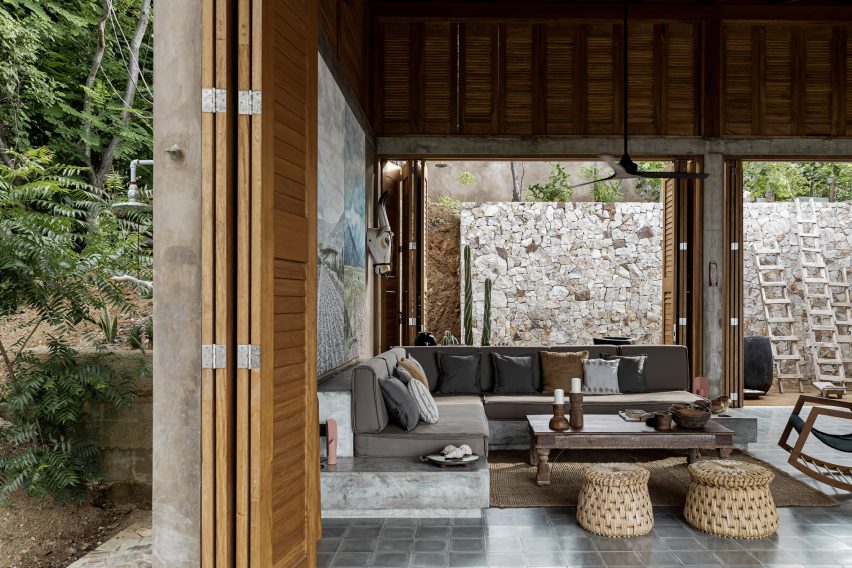 An open-plan living space