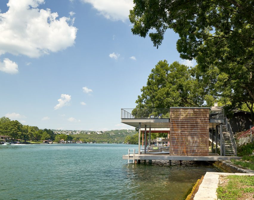 The house is situated on Lake Austin