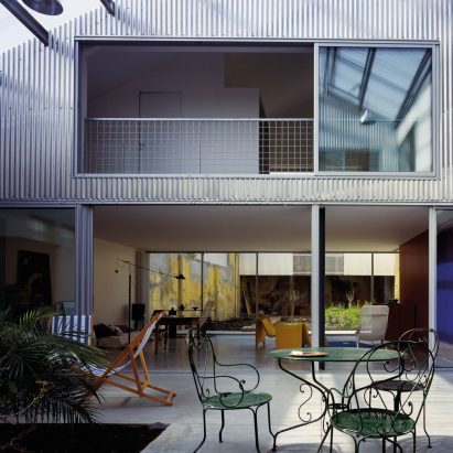 An internal courtyard of an industrial house