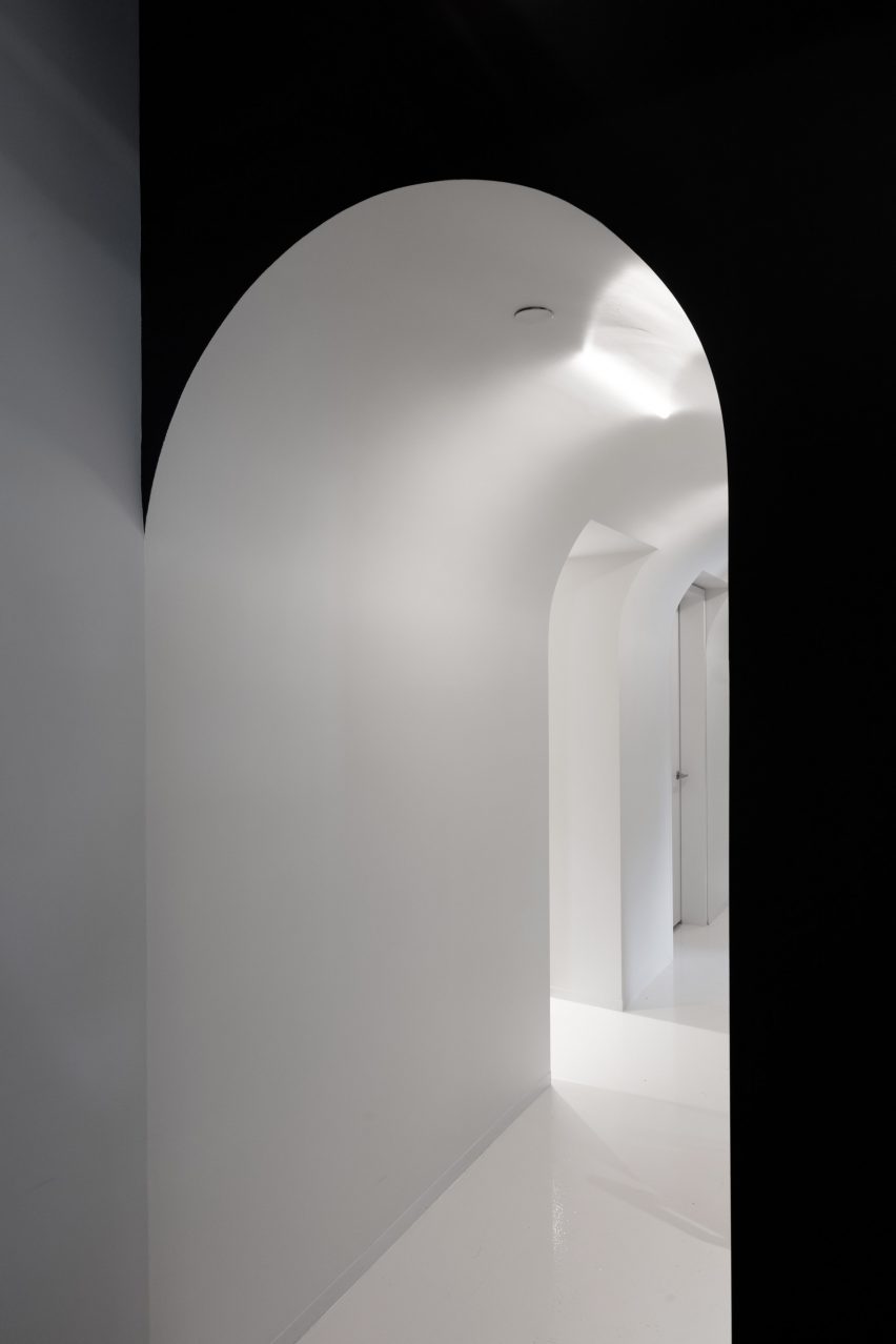 A cavernous corridor