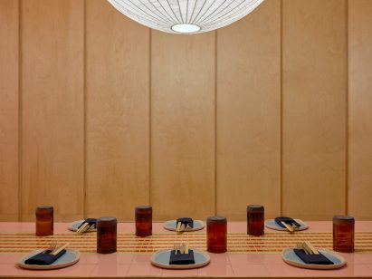 Private dining room in Lucky Chan restaurant in Bangalore by MAIA Design Studio