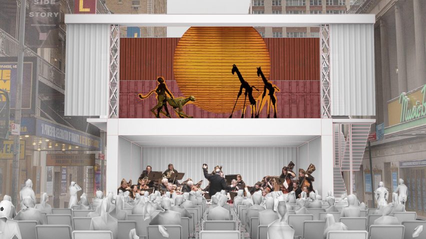 Open-air theatre from shipping container