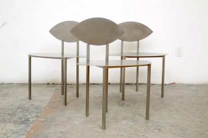 Stainless steel chairs by Georgian design duo Rooms