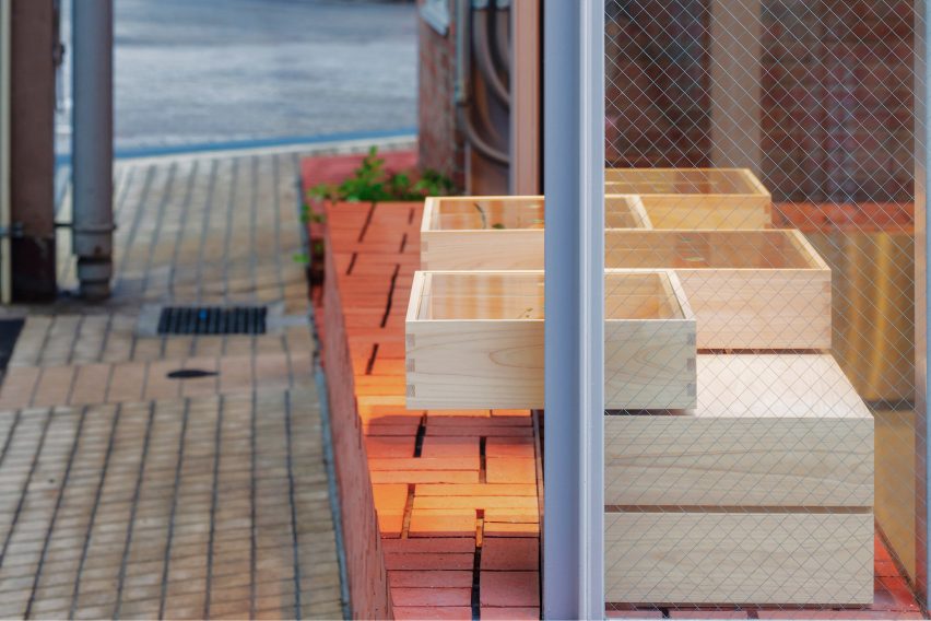 Brick counter of Japanese sweet store