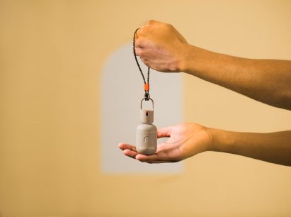 Hand sanitiser in beige
