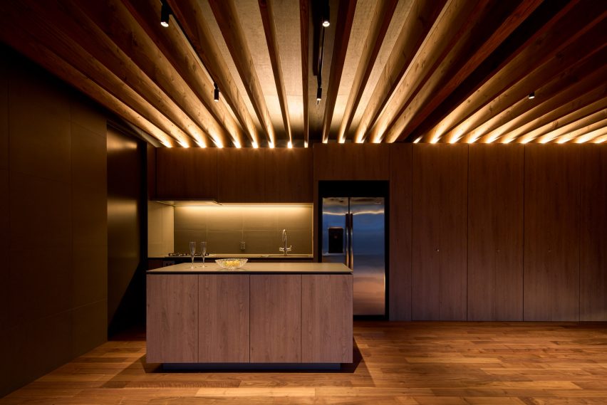 The kitchen diner and living space are open plan