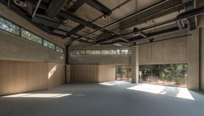 A concrete-lined events space