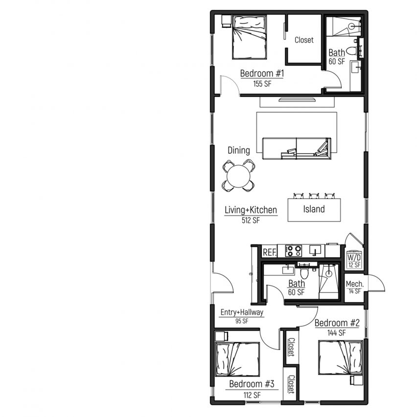 An example of one of the house's floor-plans