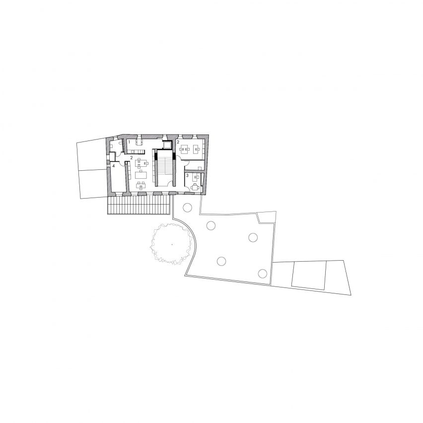 Second floor plan of the library