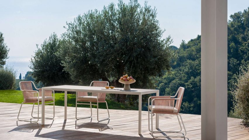 Plein Air table by Michael Anastassiades for Roda on an outdoor terrace