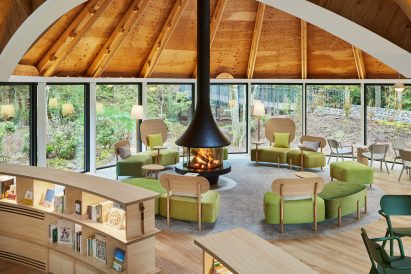 Seating area in Japanese hotel