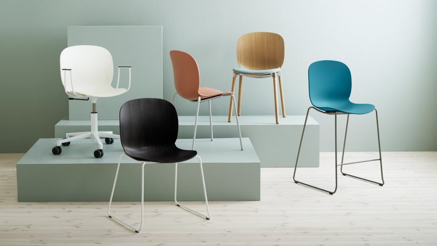RBM Noor chairs by Flokk in different colours