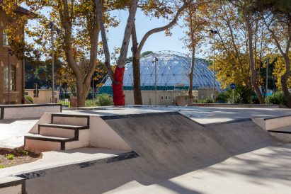 A public skatepark in Piazza della Repubblica