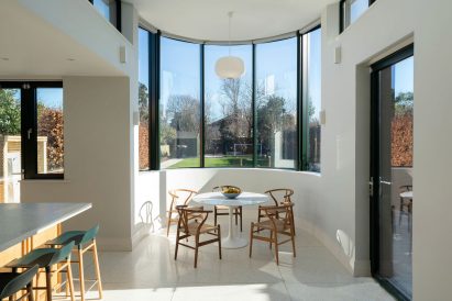 White kitchen diner interior by Scullion Architects