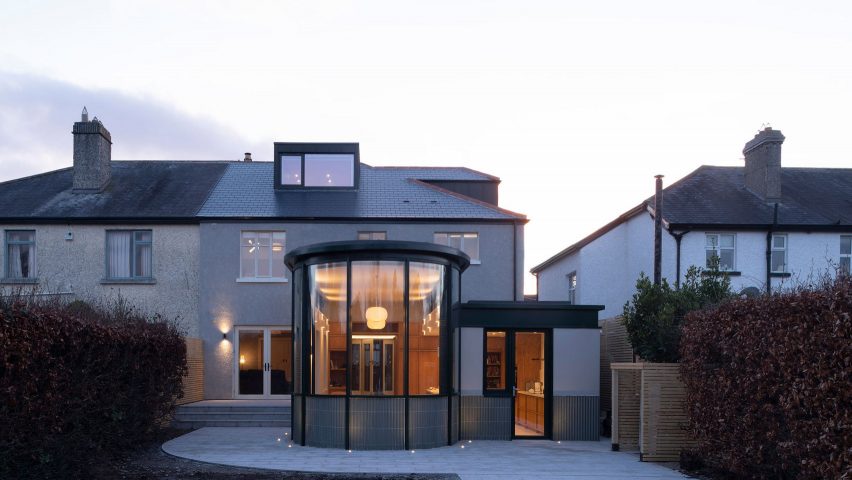 Semi-detached home with glass extension