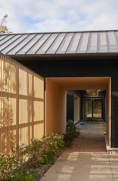 Blackened timber cladding of house in Tennessee