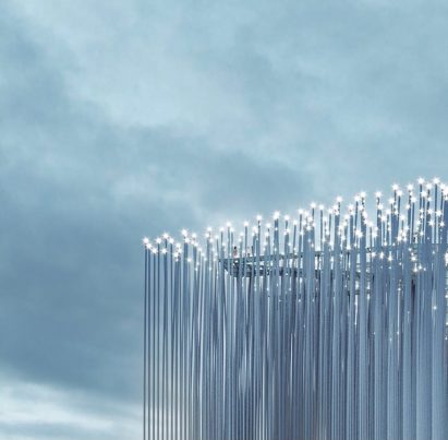 Night view of viewpoint by SMAR Architecture Studio