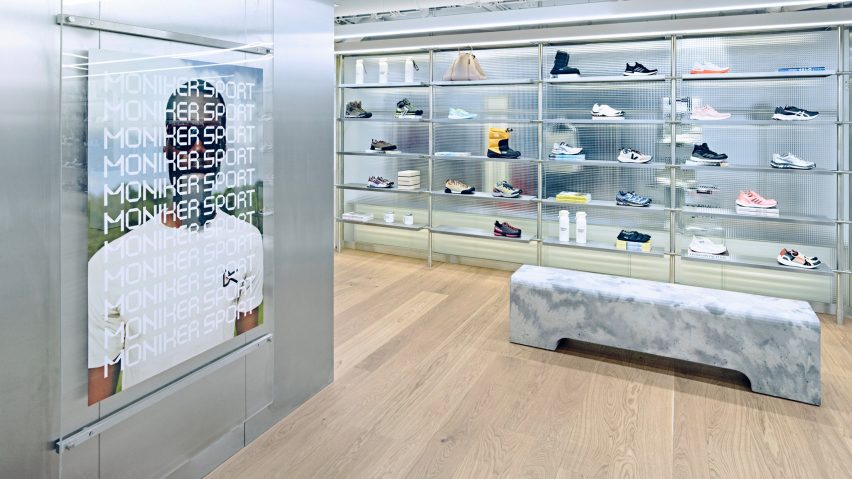 Moniker Sport section by Snøhetta featuring steel and display cases