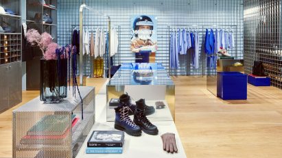 Perforated stainless steel grids in Moniker Men's section