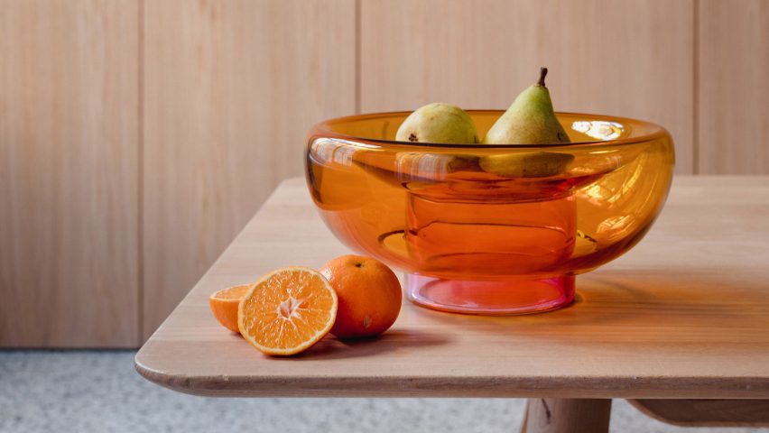 Orange sphere bowl by Milena Kling for Studio Hausen