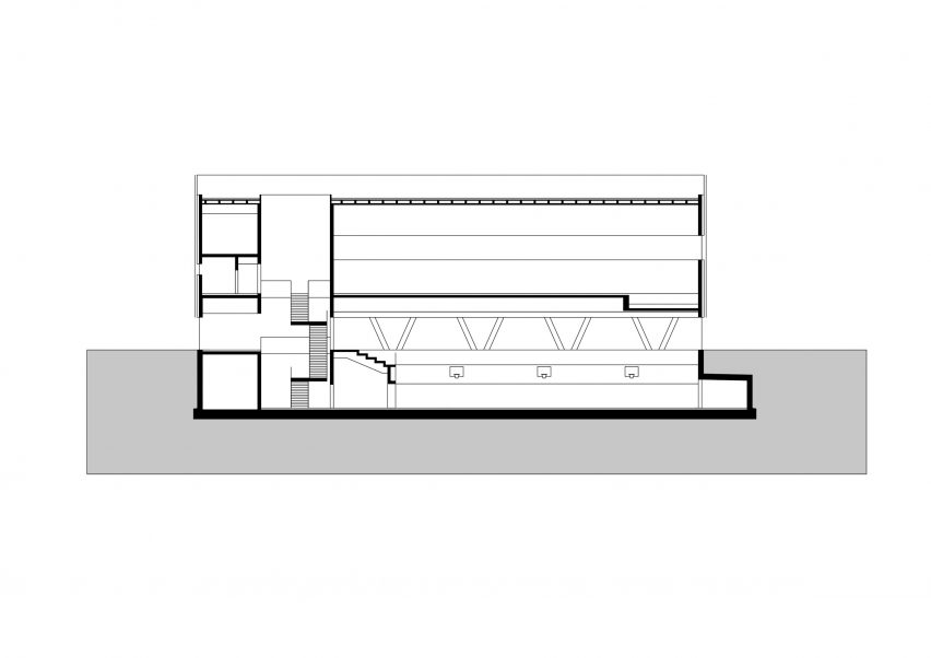 Section of building's width
