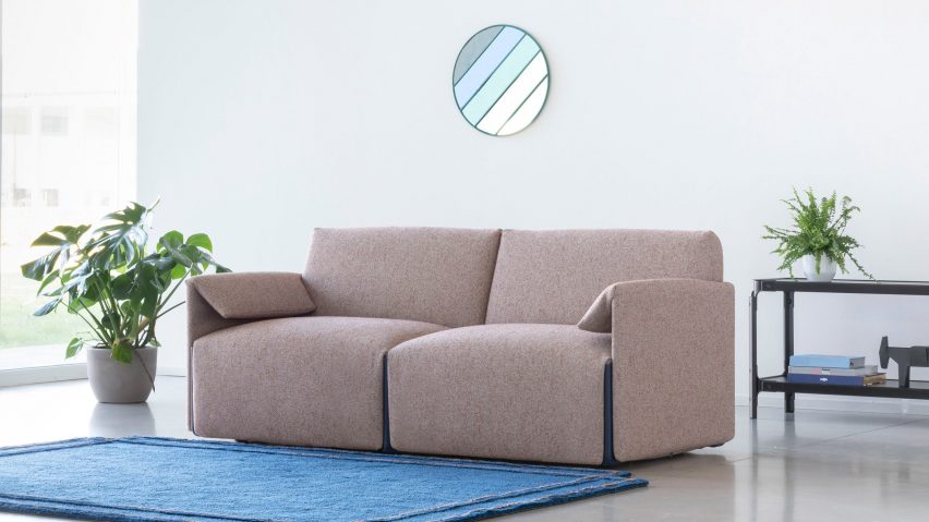 Beige Costume sofa by Stefan Diez for Magis in a living room with plants