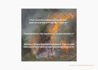 Quotes from an architecture student survey by ACAN