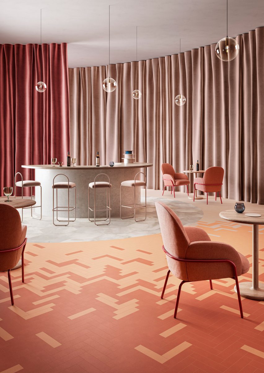 Herringbone in Studio Mood flooring tiles by IVC Commercial