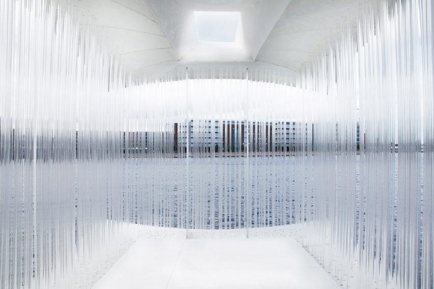 View from inside the floating teahouse