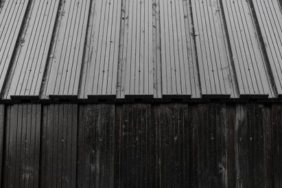 Grooved larch cladding