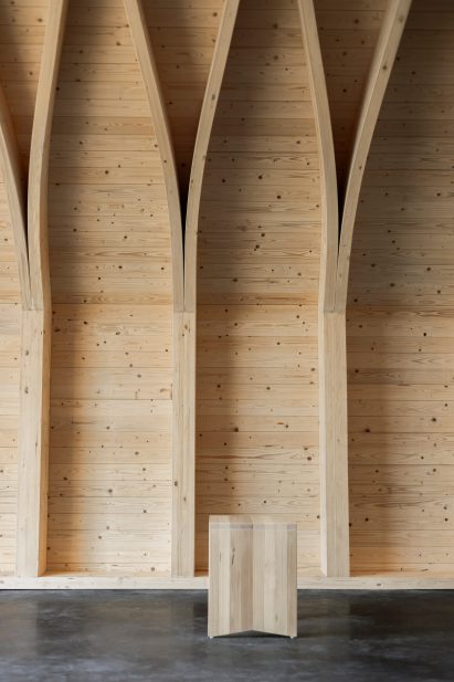 Timber furniture in a chapel