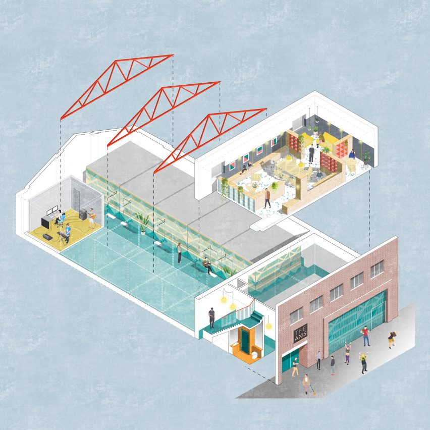 An axonometric drawing of The Axis