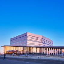 The Buddy Holly Hall has a gleaming facade