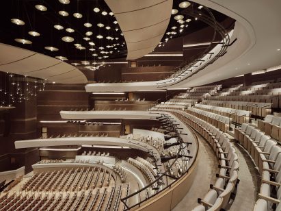 The curved large Helen DeVitt Jones Theatre